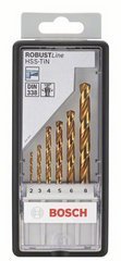 6-częściowy zestaw wierteł do metalu HSS-TiN Robust Line, 135&deg;