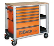 BETA Wózek narzędziowy z 7 szufladami i bocznymi półkami