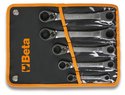BETA kpl. 5 kluczy oczkowych odgiętych z mechanizmem zapadkowym dwukierunkowym